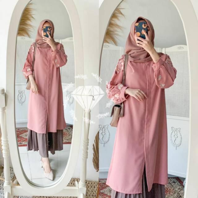 TUNIK JOANA BORDIR MOSCREPE (TUNIK ONLY)