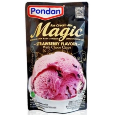 

Pondan magic ice cream mix bubuk coklat / vanila / strawberry 160gr
