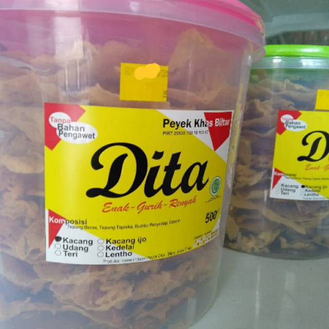 

Peyek Dita 500 gram Toples
