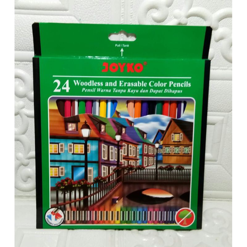 

Pensil Warna hapus Joyko 24 Tanpa kayu dan dapat dihapus