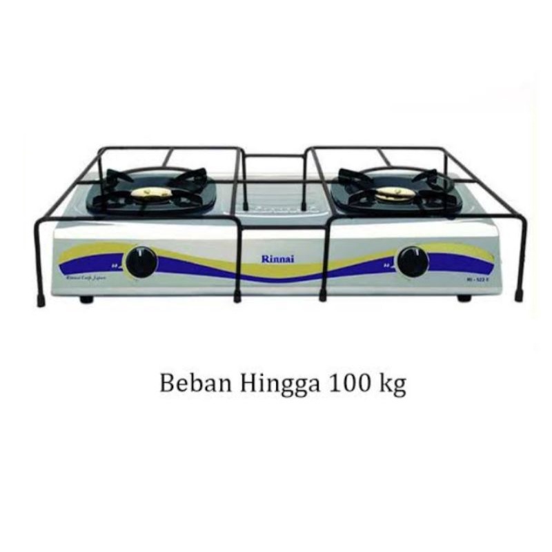 tangkringan kompor rinai berkualitas/ tatakan oven besi tebal dua tungku