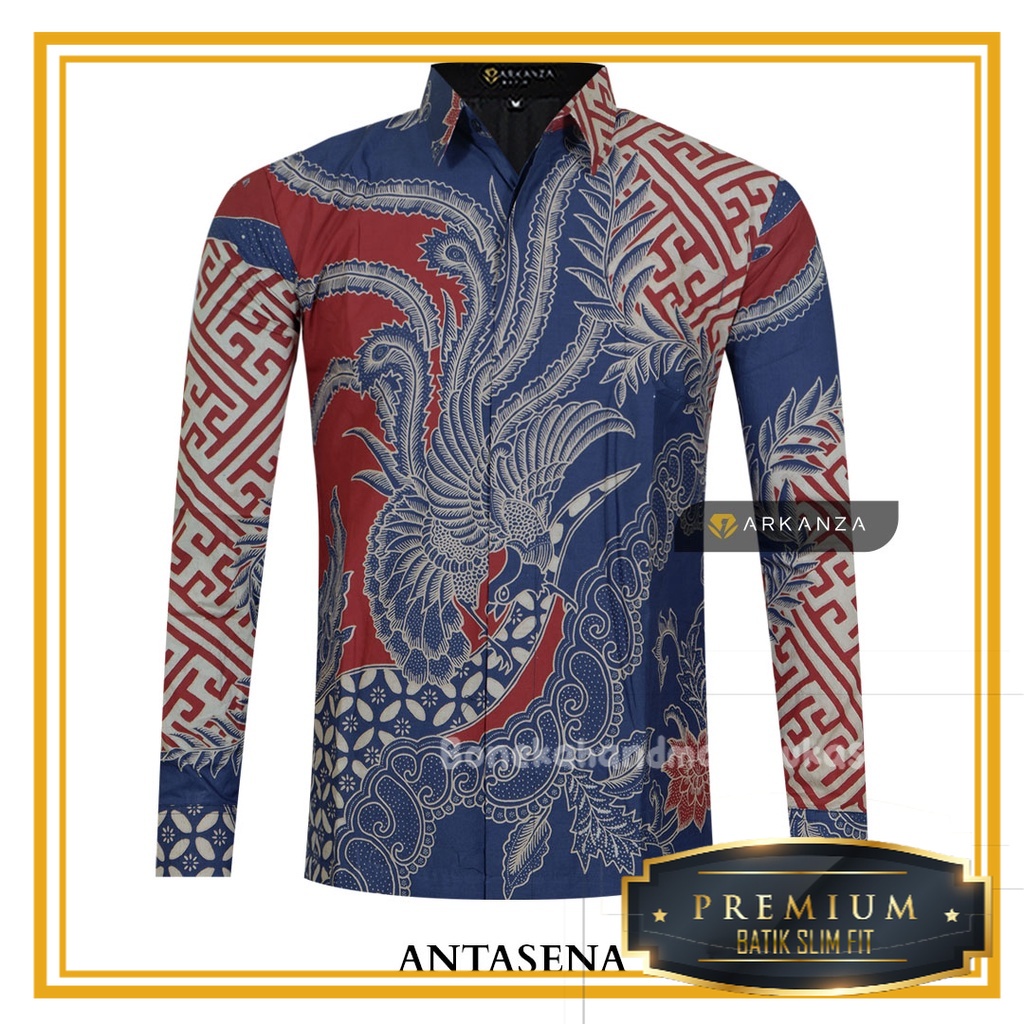 Baju Batik Pria Lengan Panjang Pria Motif Sambernyawa Terbaru Slim Fit Lapis Furing Modern Kemeja He