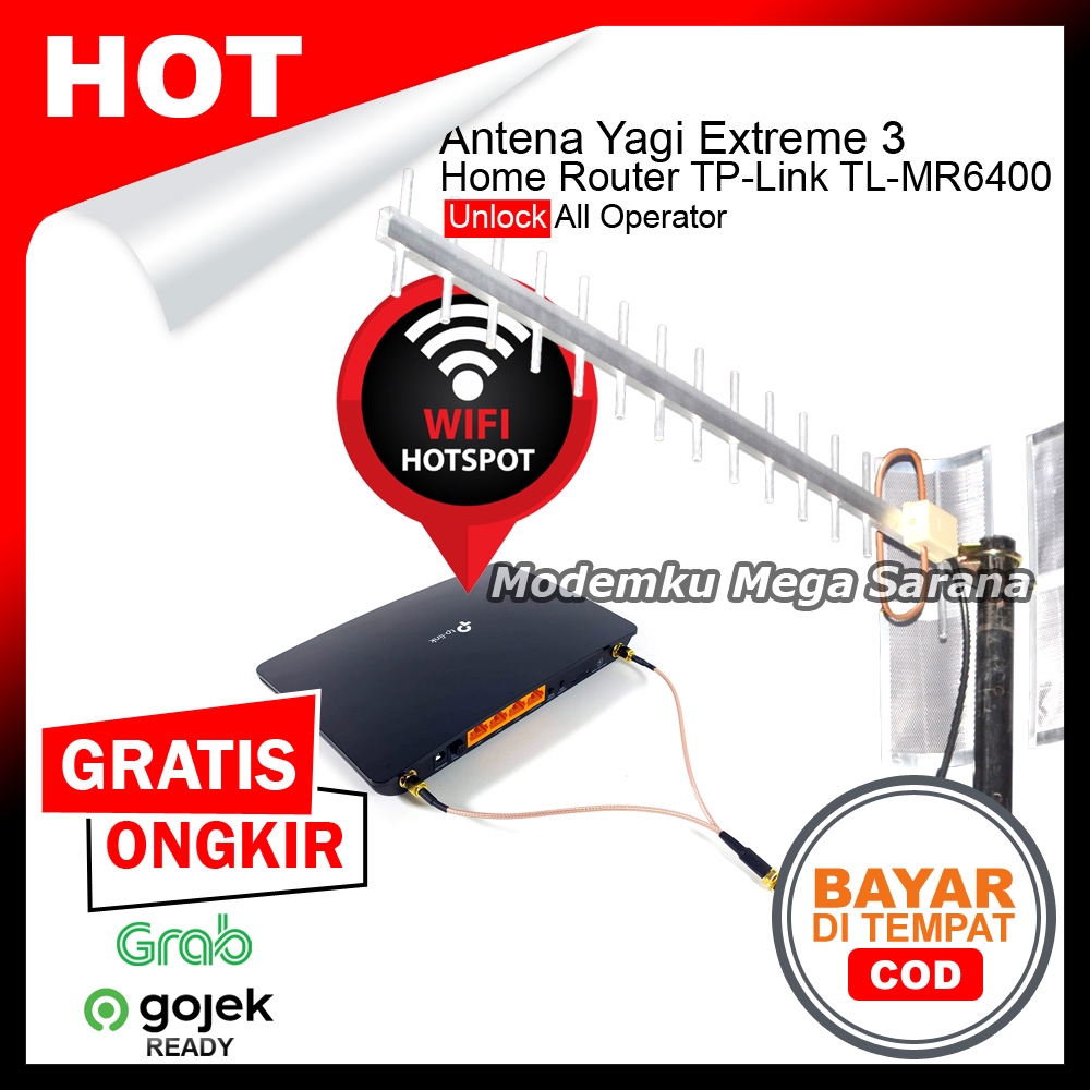 Duet Maut - Antena Yagi Extreme 3 &amp; TP-Link Home Router TL-MR6400 4G