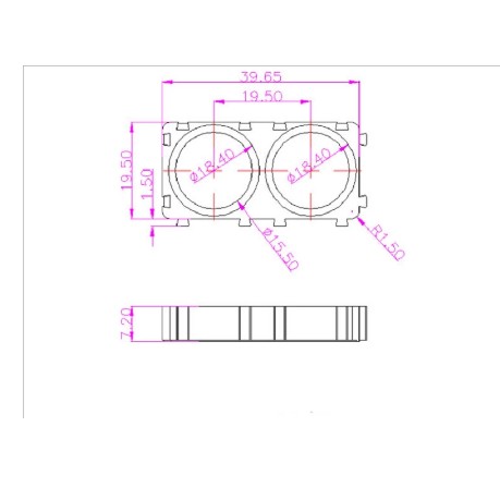 Bracket Braket Holder Baterai Batre 18650 2x1 1x2 2 Slot Sambungan Lubang Grid Slot Dudukan