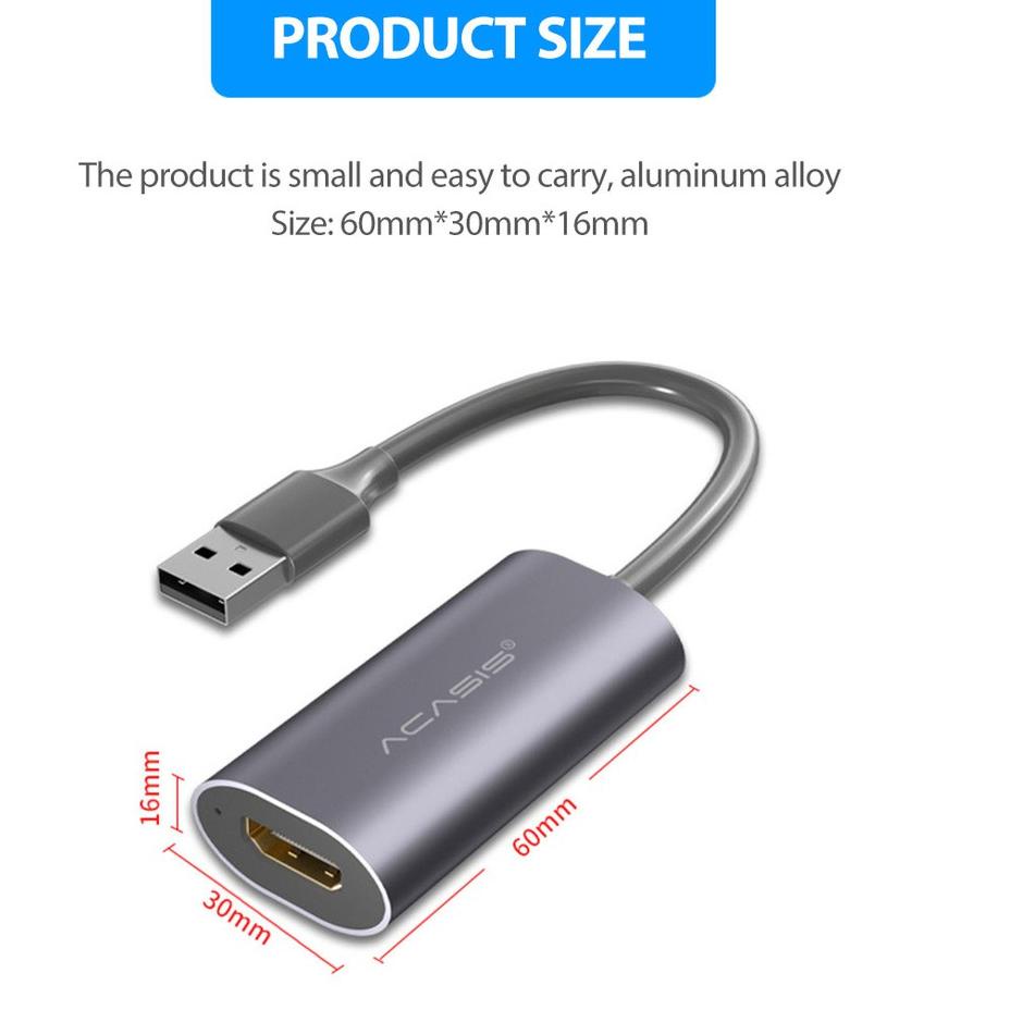 (SIAP KIRIM) Acacis HDMI Video Capture 1080P Support Vmix,Zoom,Wirecast,Skype,OBS