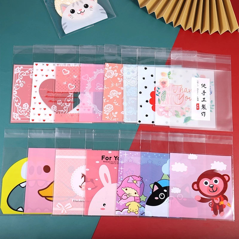 100 Pcs 7x7 Cookies bag / plastik kue kering / Kemasan kue lucu SERI 4