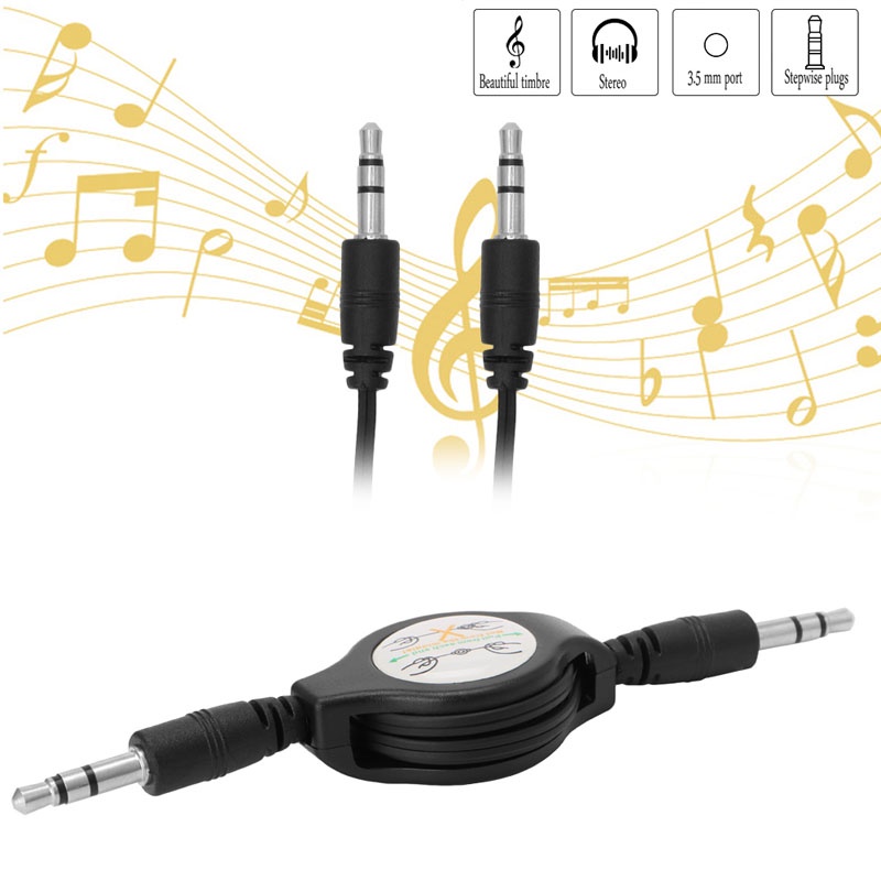 VIVI   Retractable 3.5mm Car AUX Music Line Cable Cord for Tablet Cellphone MP3/4/5