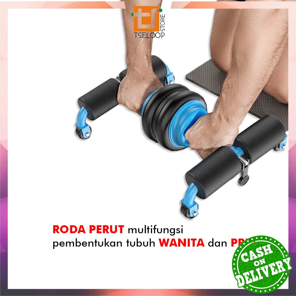 OFM-O16 Set Alat Fitness Push Up Alat Latihan Olahraga Gym Fitness Sit Up Double Wheel Pembakar Lemak Peralatan Multifungsi