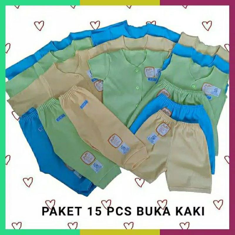 Baju Bayi Newborn Baru Lahir 0 - 3 Bulan Jingle (15 pcs)