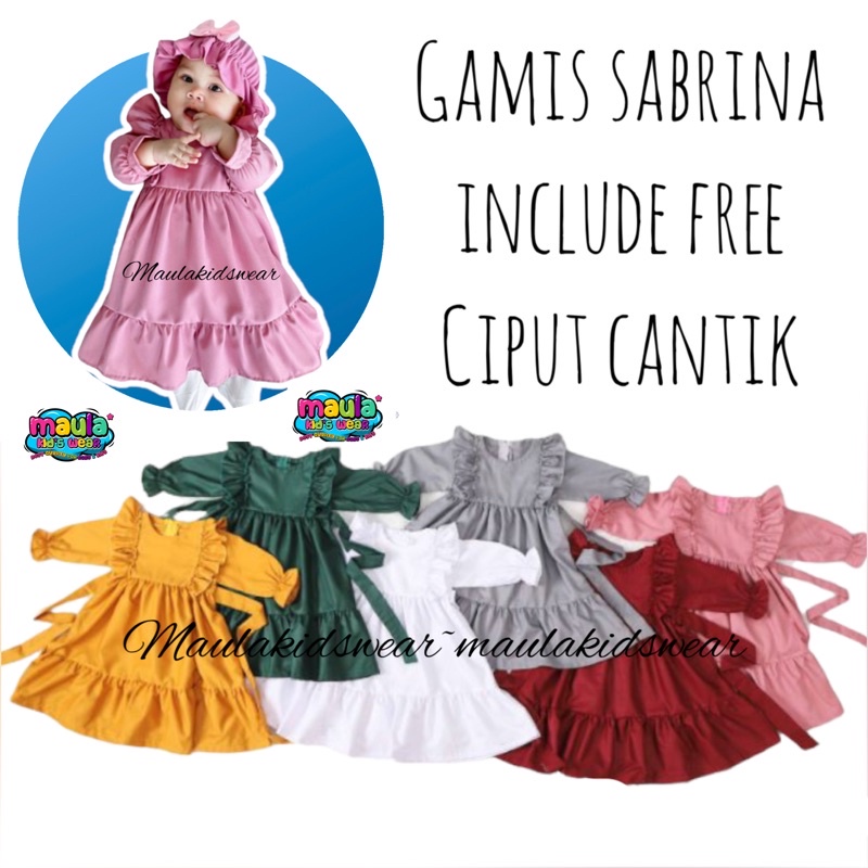 gamis bayi perempuan newborn-4 thn / gamis sabrina ciput / gamis anak perempuan