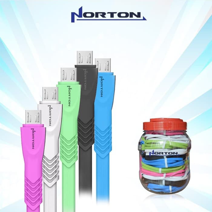 Kabel Charger Micro USB Norton Flat Cable Data - Kabel