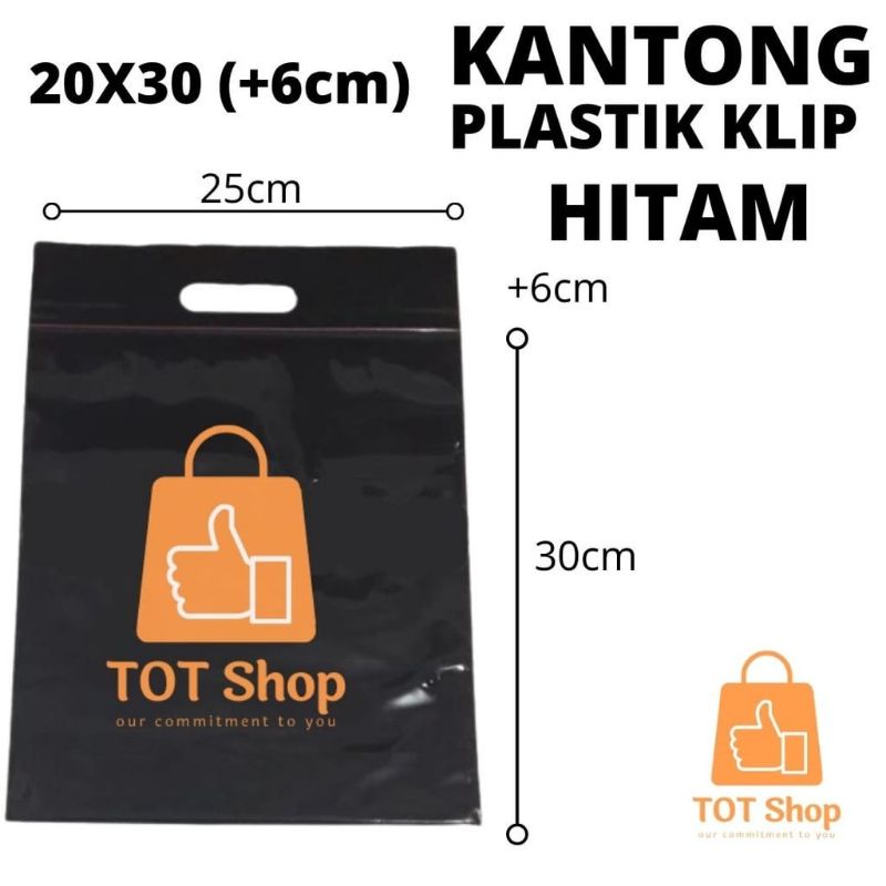 Plastik KLIP HANDLE Plong Lubang | Plastic Bening Transparan Baju Sepatu Distro Laundry | Wadah Clip Sandal Kresek Bolong