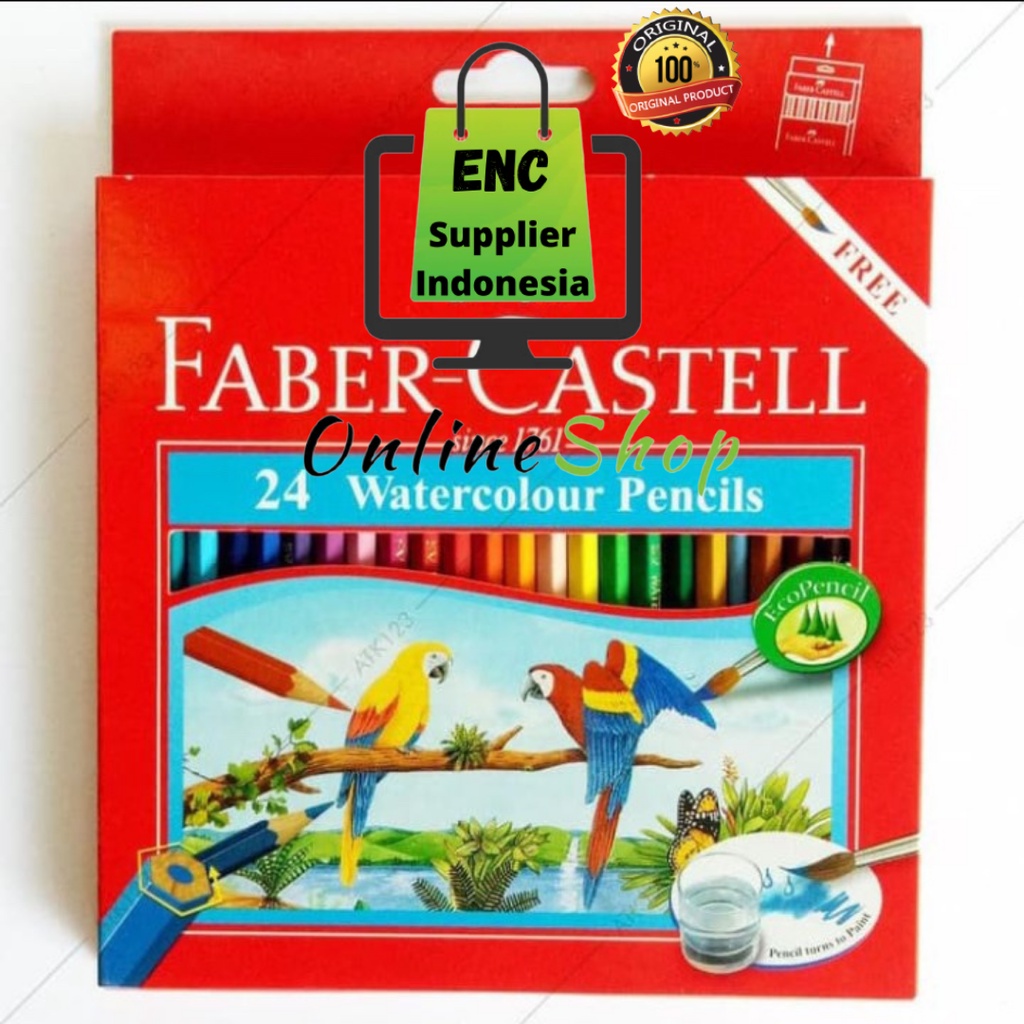 

fabercastell 24w Pensil 24 warna water colour faber castell panjang color per set - enc.sup