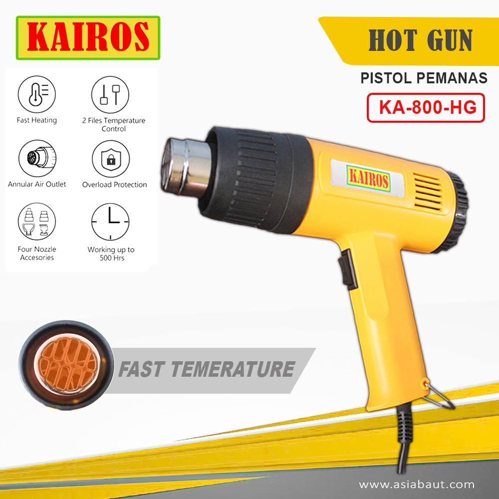 Hot Gun / Hot Air Gun / Heat Gun Hijau / Pemanas Skotlet / Heat Gun PISTOL PEMANAS - KAIROS