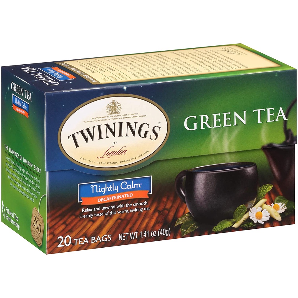 

Teh Twinings Green Tea Nightly Calm Decaffeinated 20 x 2 Gram