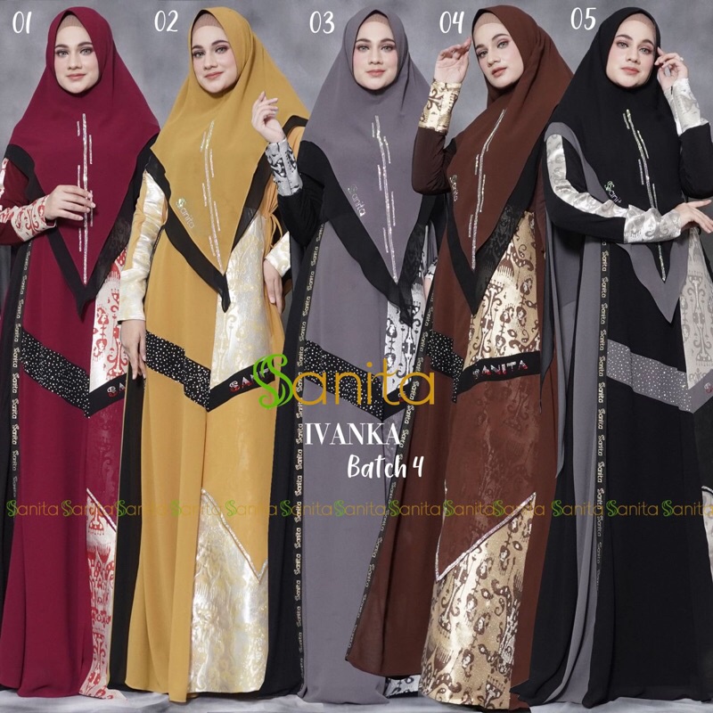 Gamis Ivanka Syari Batch 4 Original By Sanita (READY SIAP KIRIM)