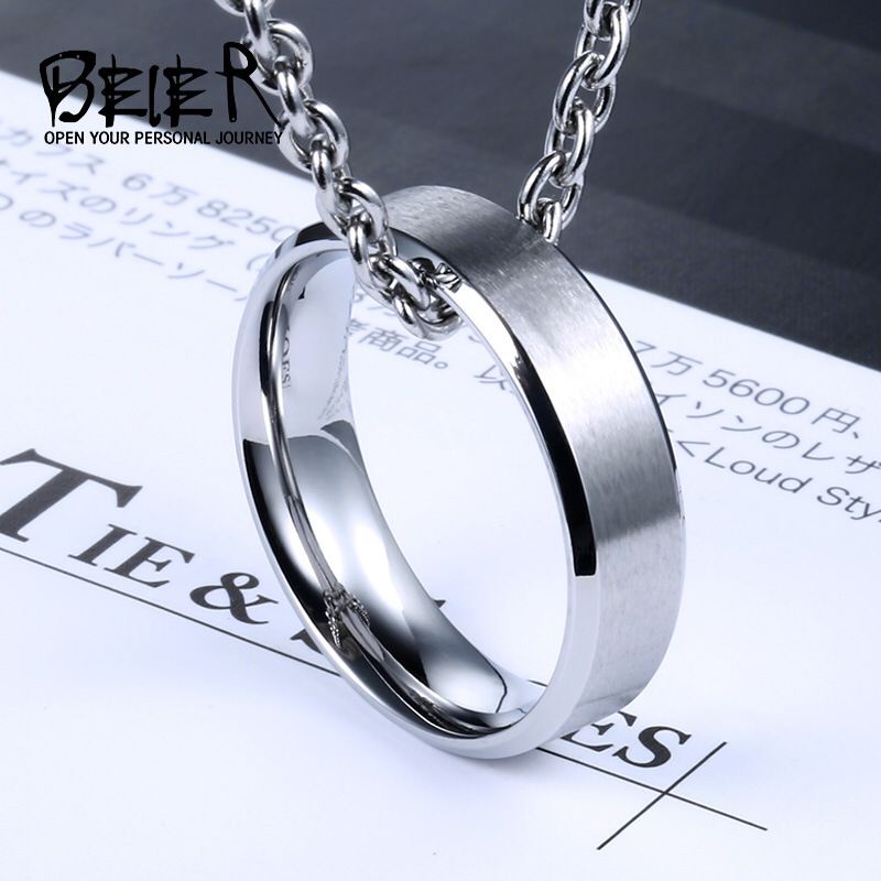 Kalung Titanium Rantai Putih - Kalung Titanium Fashion Korea Terbaru / Kalung Titanium anti karat - Free Cincin