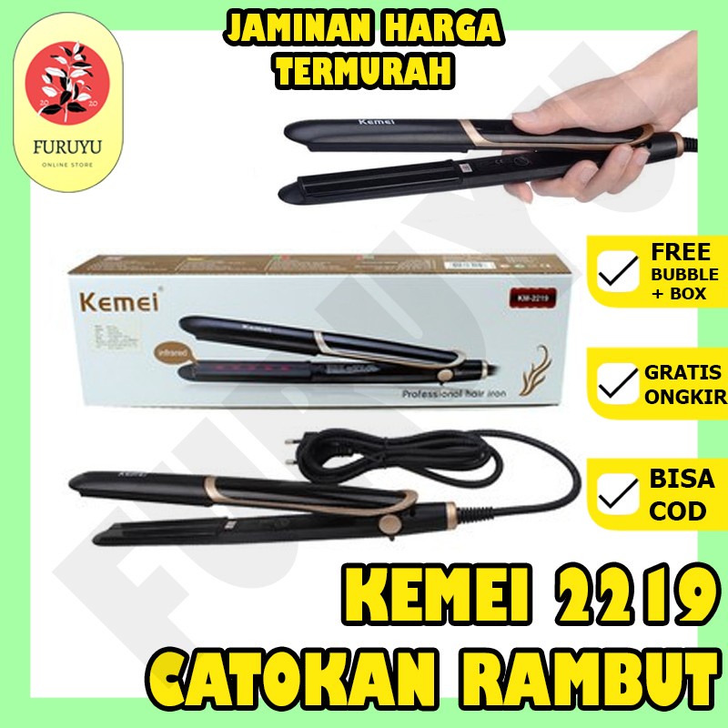 Catokan Catok Pelurus Pengeriting Rambut Infrared Permanen Portable Kemei 2219 2in1 Original