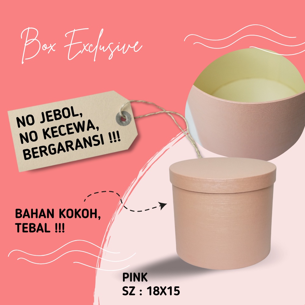 

BLOOM BOX BULAT / GIFT BOX FLOWER / ROUND BOX PREMIUM / BOX BUCKET BALON 18X15 WGC C