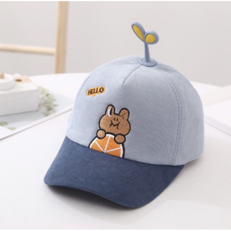 Topi Baseball Anak Laki Laki / Perempuan Model Hello FROG Import-Biru