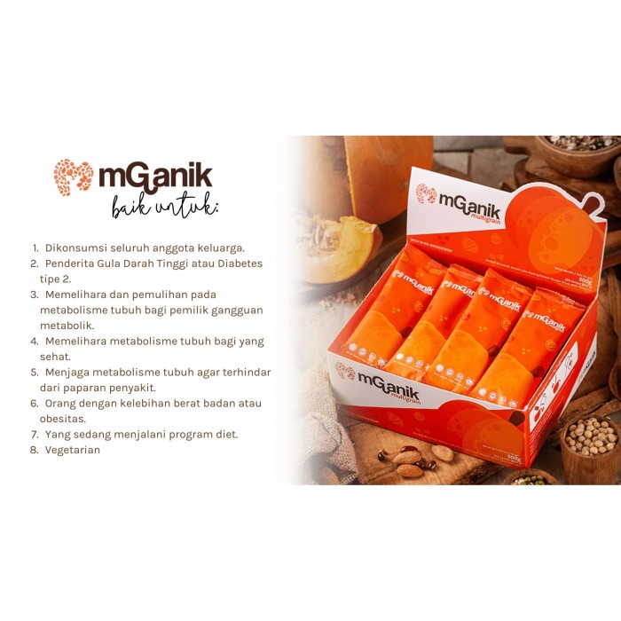 Mganik 6 Sachet Eceran M Ganik Multigrain untuk diabetes