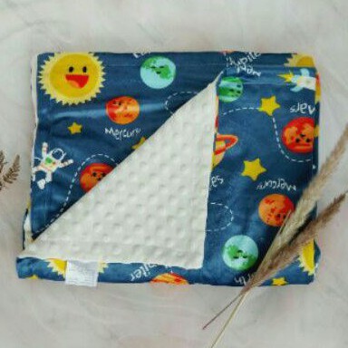 Selimut bayi double fleece bubble premium motif print