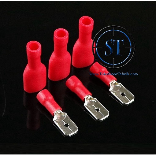 Skun Terminal Gepeng MERAH Kabel Male Female Electric Cable Crimp BA-178A