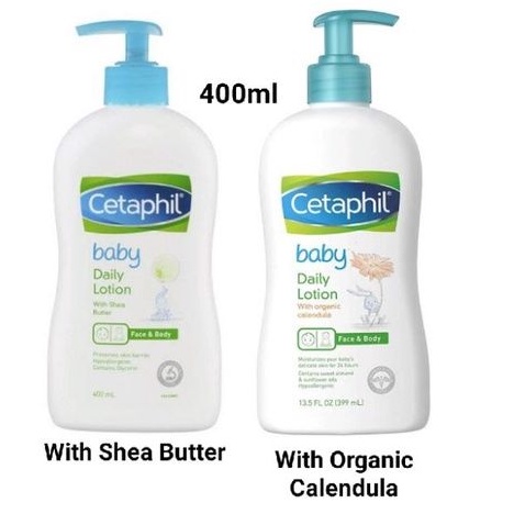 Cetaphil Baby Daily Lotion With Organic Calendula 400ml Shea Butter - Losion Bayi - Krim Pelembab Kulit Bayi - Cream Pelembut Kulit Bayi