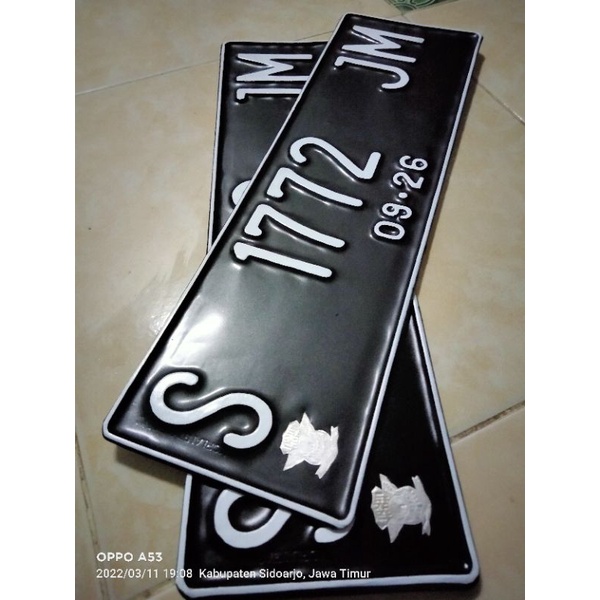 Plat nomor standart mobil 2pcs (SEPASANG) Logo korlantas polri