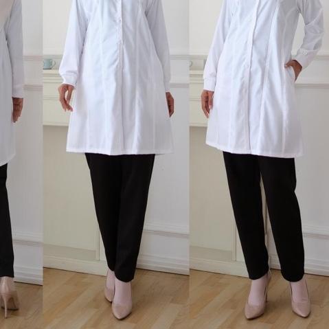 ✶ Atasan Baju Kemeja Putih Lengan Panjang Wanita Jumbo Tunik Muslim Putih Wanita Kerja ☟