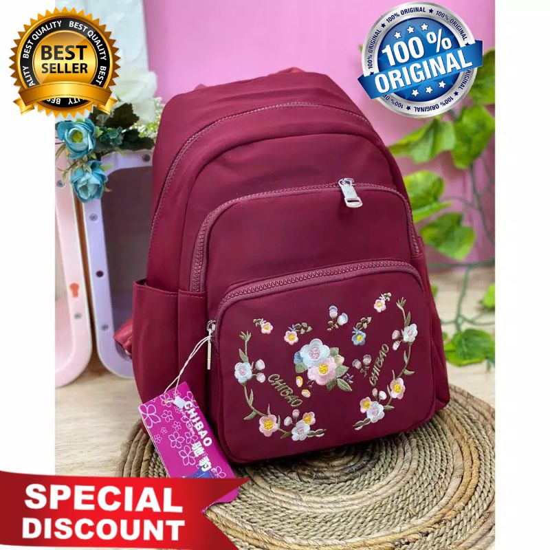 ORIGINAL Tas Ransel Chibao Wanita IMPORT KOREA Elegan Design Tebal Anti Air Best Seller Terbaru