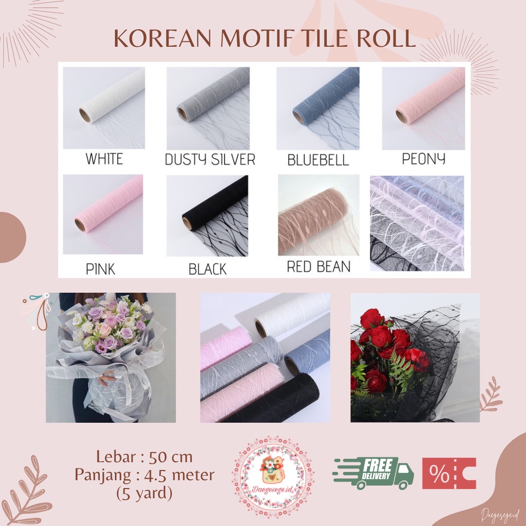 

[1 ROLL] FLOWER WRAPPING KOREAN MOTIF TILE ROLL | KERTAS PEMBUNGKUS BUNGA KERTAS BUKET BUNGA HAND BOUQUET WRAPPING PAPER ROLL KERTAS KADO FLOWER WRAP