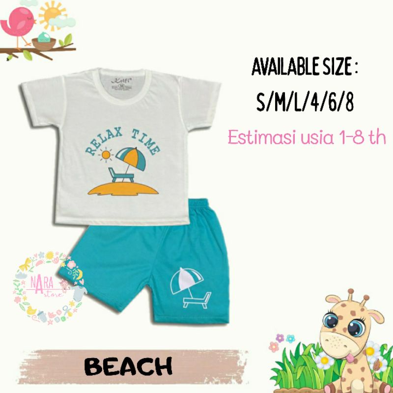 Setelan Anak Cowok 1-8 tahun The Hobby Series/Setelan Anak Kelfi/baju anak murah/Baju anak laki-laki-Beach