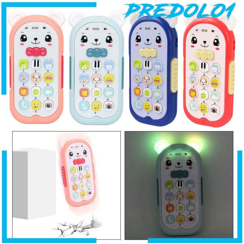 (Predolo1) Mainan Telepon Kartun Elektronik Warna Pink Untuk Hadiah Natal Bayi