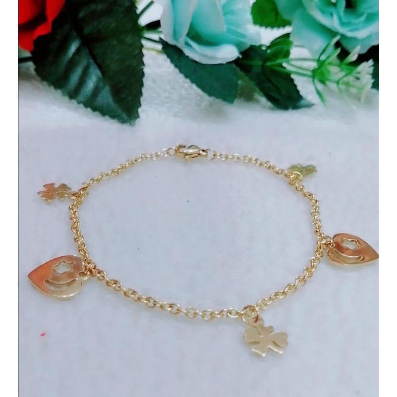 Gelang wanita TITANIUM GOLD BERMACAM MOTIF PILIHAN