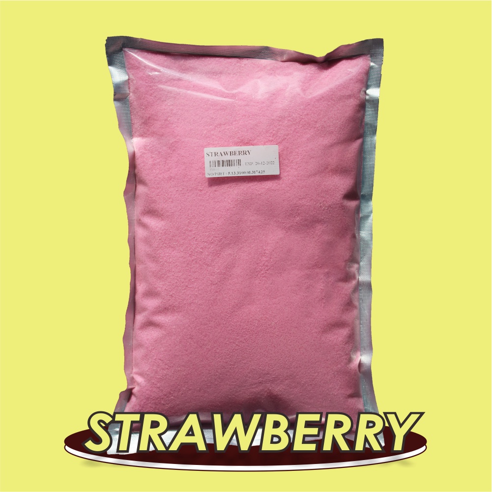 Bubuk minuman strawberry / powder drink stroberi / serbuk minuman pop ice 1kg