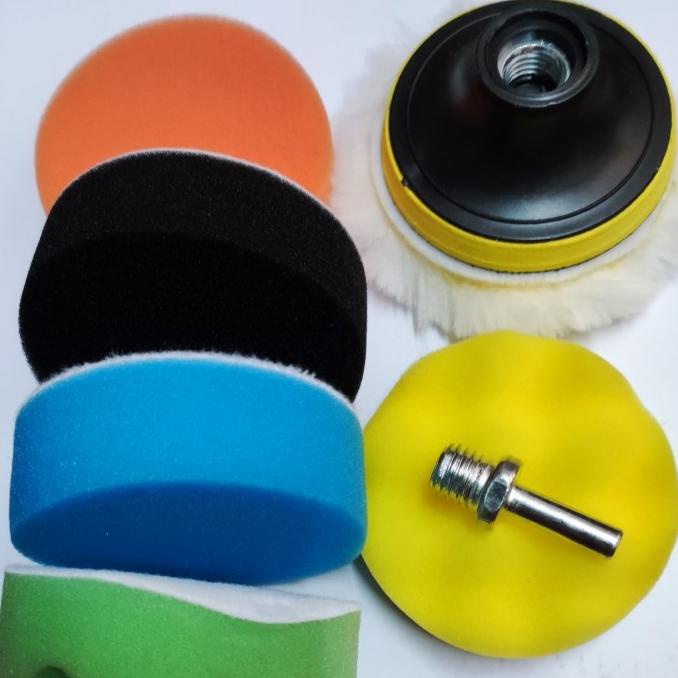 Busa Poles Sponge Polishing Waxing 3Inc 6 Pcs Backing Plate Baut M14