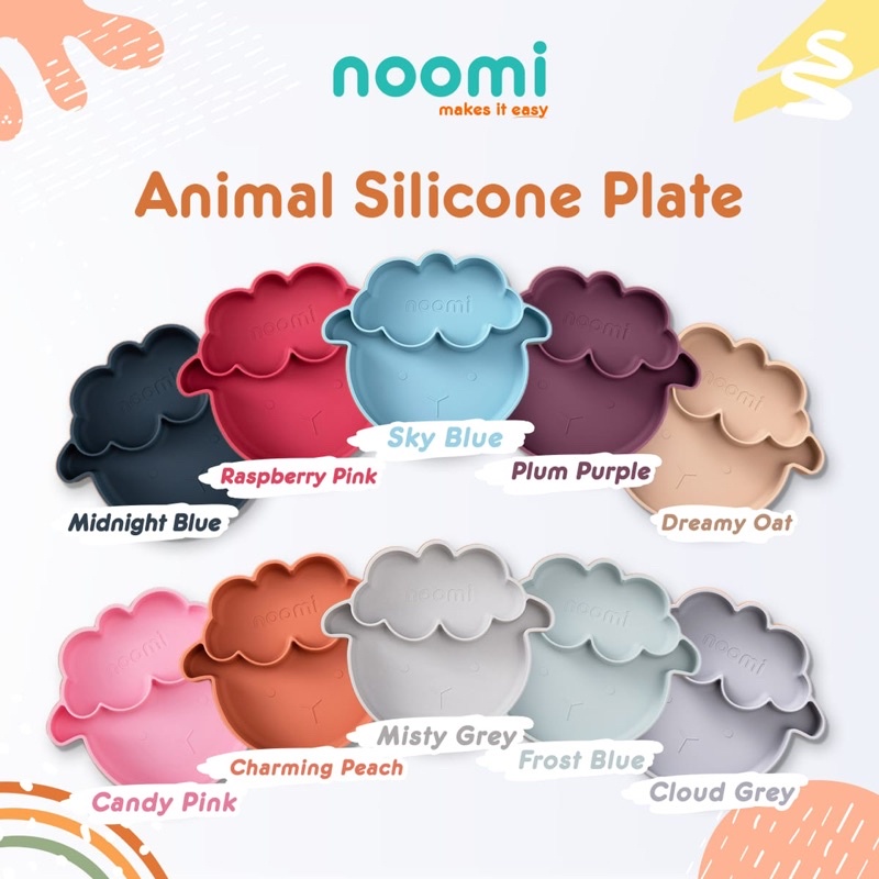 Noomi Animal Silicone Plate Piring Makan Anak Silikon MPASI Bayi BPA Free PREMIUM