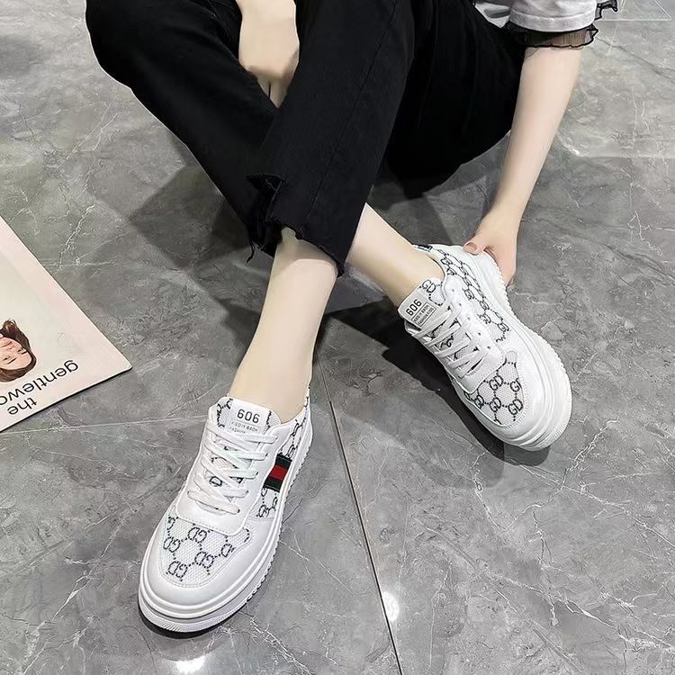 BJS0253 - BLACK/BROWN - MOTIF GD Sepatu Sneakers Jalan Comfy Wanita Cantik Import SEPATU WANITA SNEAKERS TINGGI TALI FLAT FASHION IMPORT TERMURAH TERLARIS TERBARU BAGSTORE JAKARTA JSS0253