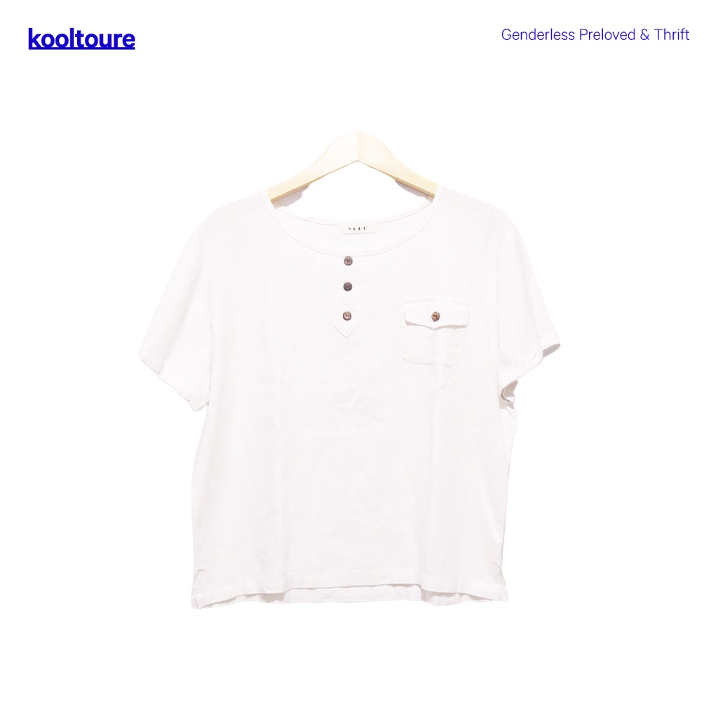 Atasan Lengan Pendek Yugu Broken White [PRELOVED]