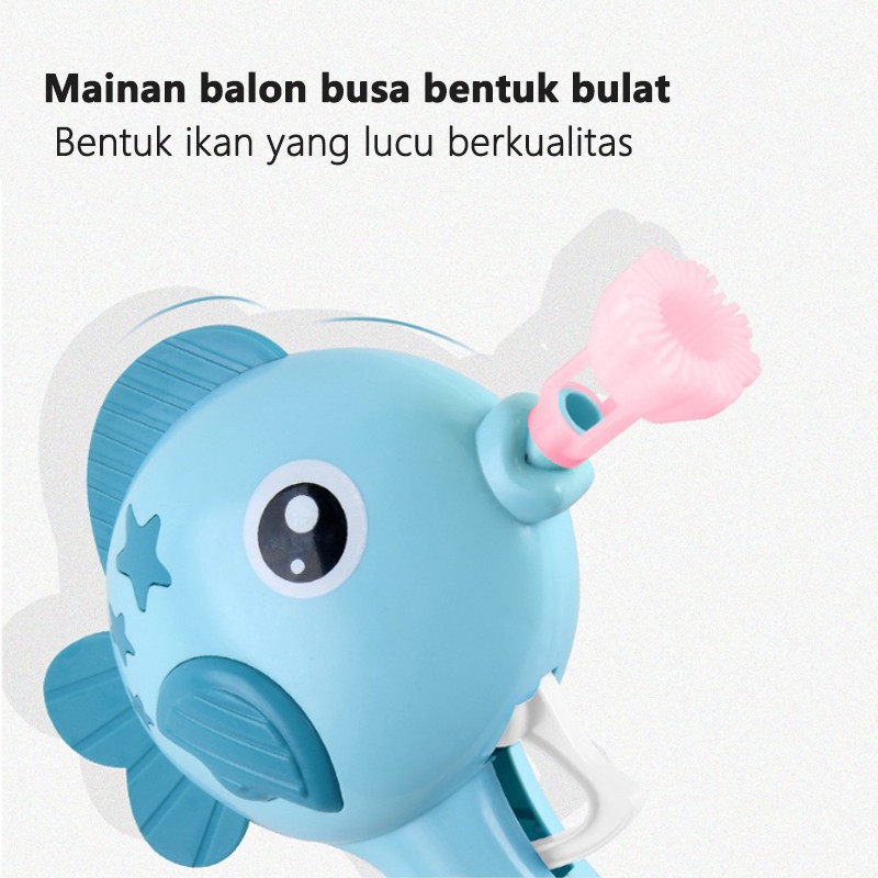 HIPPO LAND Mainan Anak Pistol Gelembung Lumba Lumba Machine Electric Galting Bubble Gun Outdoor 78