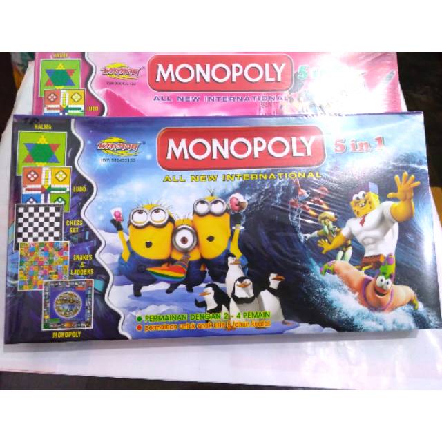 Mainan monopoli 5 in 1