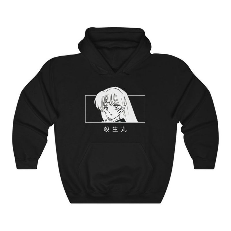 (S - 6XL) Hoodie ANIME SESSHOMARU Eyes INUYASHA Hoody Jaket Jumper Cartoon Japanese Japan Manga Harajuku Style Bigsize Unisex Wibu Jumbo