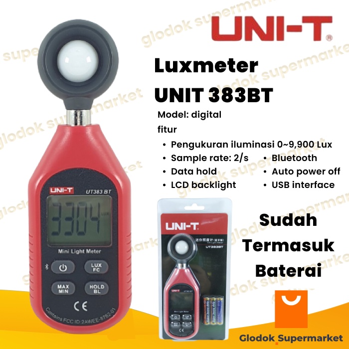 Digital Luxmeter UNI-T UT383BT Alat Ukur Cahaya Lux Meter Bluetooth Light Meter