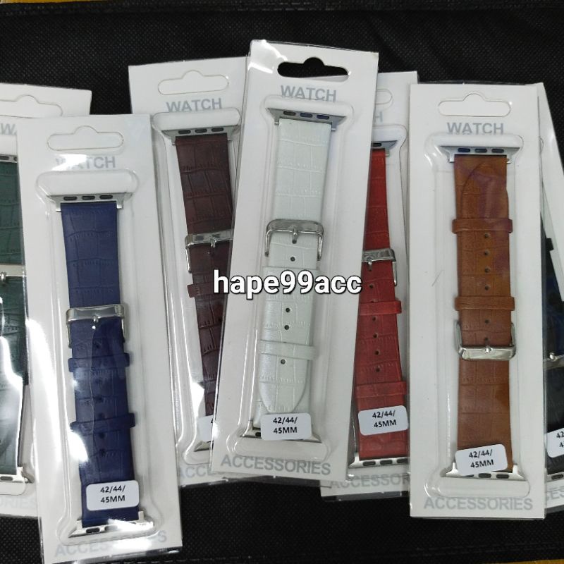 Apple watch 38 mm 40 mm 41 mm 42 mm 44 mm 45 mm strap leather crocodile skin pattern