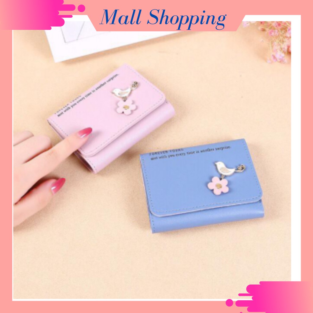 (COD) Dompet Kulit Lipat Wanita Korea Dompet Import Pendek MALLSHOPPING