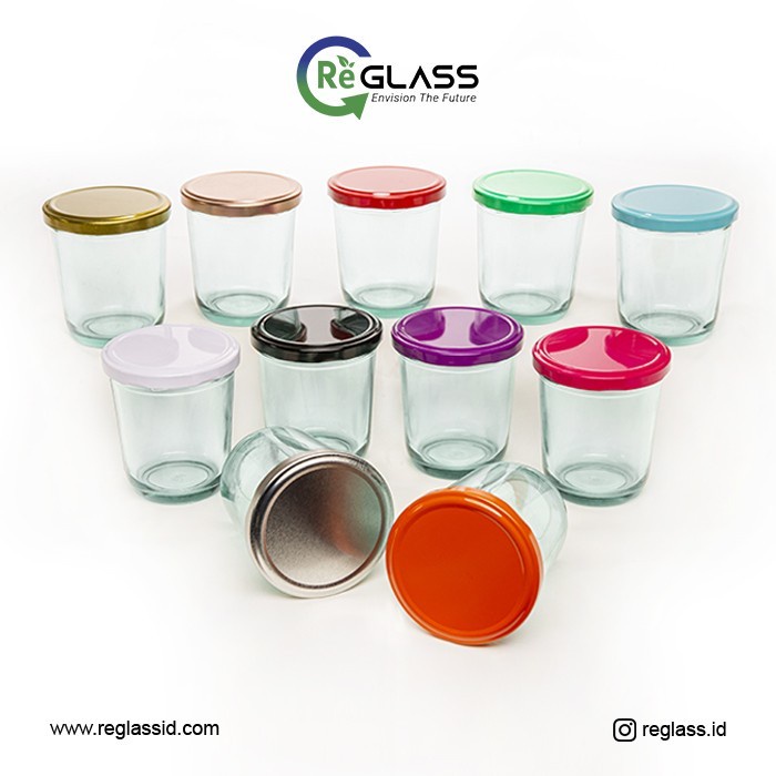 [GROSIR] TOPLES JAR KACA FLINT 350ml Toples Bulat Selai Makanan kering