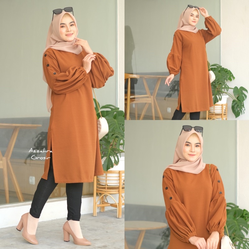 Uniqlo Tunik - Tunik Milano Premium LD100+ / Tangan Balon Modern / Balonia Tunik / 285-6172