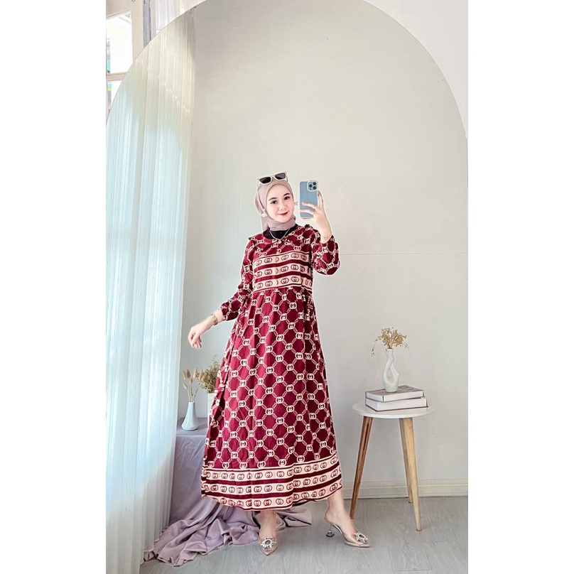 COD - Asmiranda Maxy Gamis Muslim Aurora Dress Shakila Aksen Renda Brukat Import Ld  110 Fit S - XL ( Free Bros ) Fashion Maxi Wanita Pesta Kondangan Modern Termurah Terlaris-6
