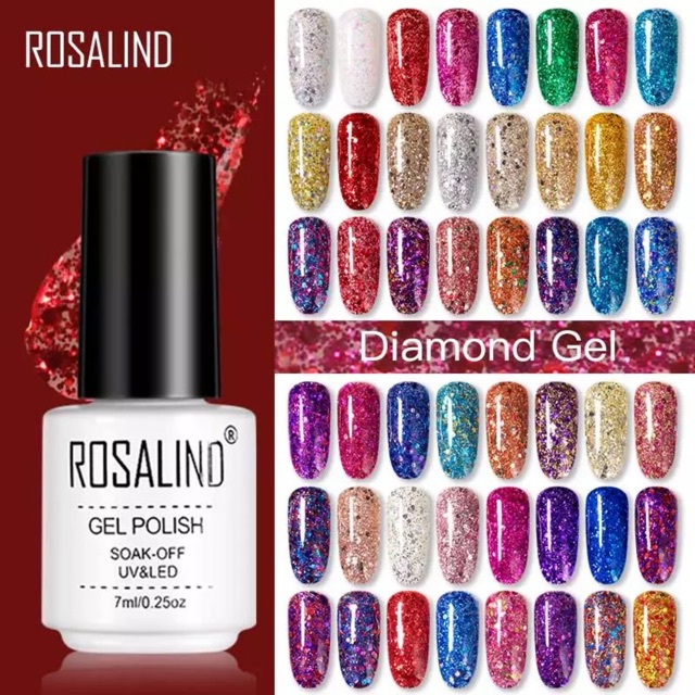 ROSALIND DIAMOND GEL POLISH 7 ML KUTEK GLITER UV GEL